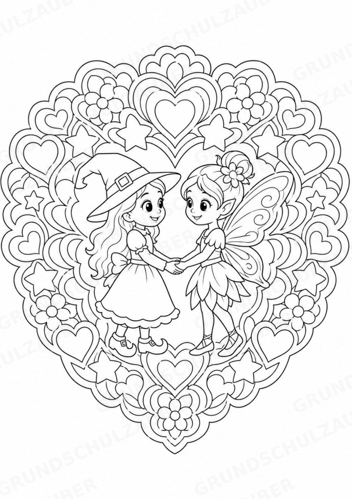 Hexen & Feen Mandalas Ausmalbilder – Märchen – 15 Malvorlagen – Materialseite 16