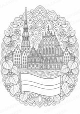 Lettland Mandalas Ausmalbilder – Länder und Kulturen – 15 Malvorlagen – Materialseite 2