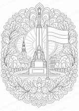 Lettland Mandalas Ausmalbilder – Länder und Kulturen – 15 Malvorlagen – Materialseite 3