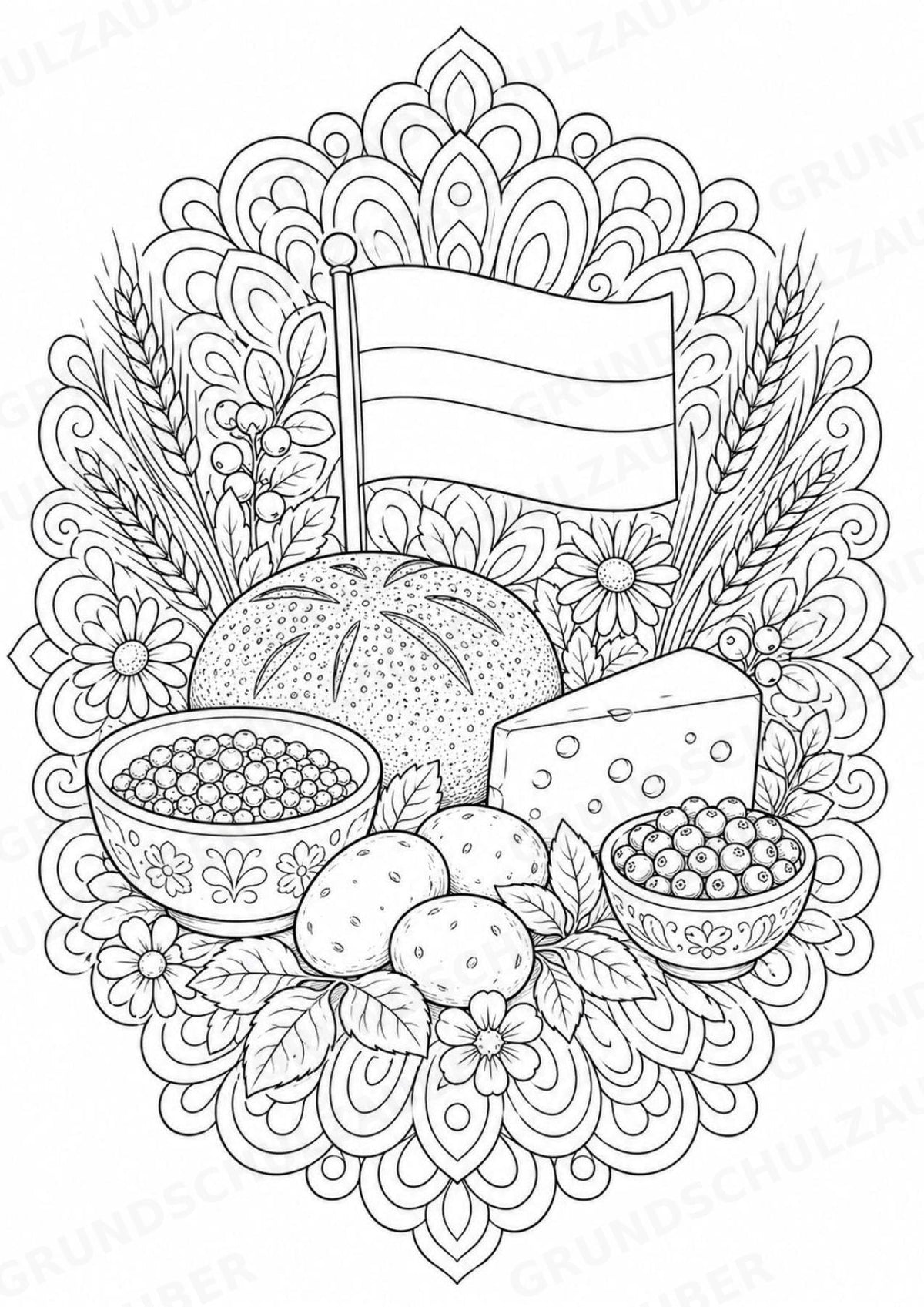 Lettland Mandalas Ausmalbilder – Länder und Kulturen – 15 Malvorlagen – Materialseite 11