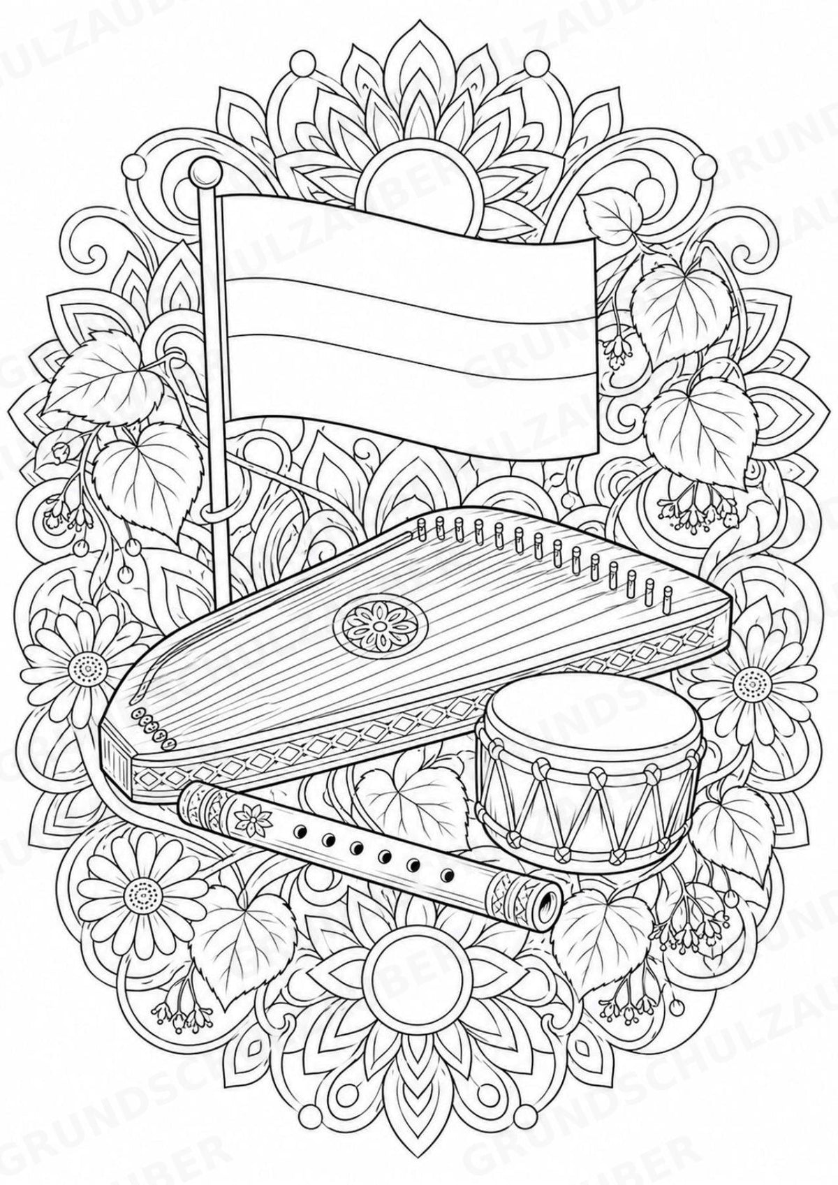 Lettland Mandalas Ausmalbilder – Länder und Kulturen – 15 Malvorlagen – Materialseite 12