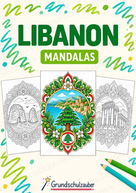 Libanon Mandalas Ausmalbilder – Länder und Kulturen – 15 Malvorlagen – Cover