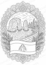 Libanon Mandalas Ausmalbilder – Länder und Kulturen – 15 Malvorlagen – Materialseite 2