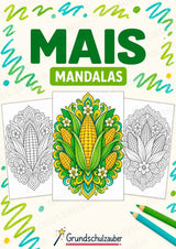 Mais Mandalas Ausmalbilder – Gemüse – 15 Malvorlagen – Cover
