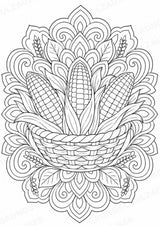 Mais Mandalas Ausmalbilder – Gemüse – 15 Malvorlagen – Materialseite 8