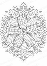 Mais Mandalas Ausmalbilder – Gemüse – 15 Malvorlagen – Materialseite 15