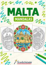 Malta Mandalas Ausmalbilder – Länder und Kulturen – 15 Malvorlagen – Cover