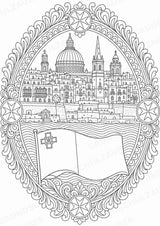Malta Mandalas Ausmalbilder – Länder und Kulturen – 15 Malvorlagen – Materialseite 2