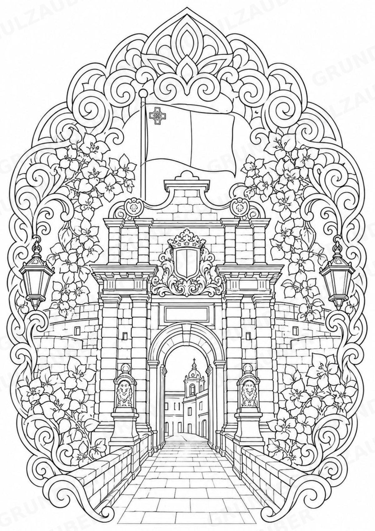 Malta Mandalas Ausmalbilder – Länder und Kulturen – 15 Malvorlagen – Materialseite 3
