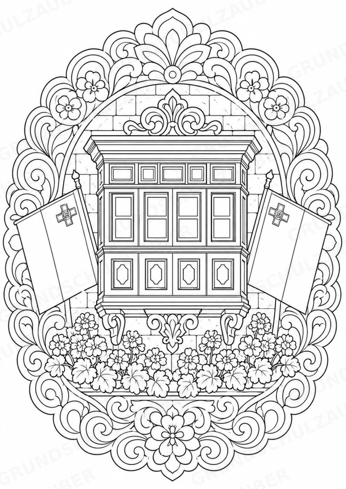 Malta Mandalas Ausmalbilder – Länder und Kulturen – 15 Malvorlagen – Materialseite 5