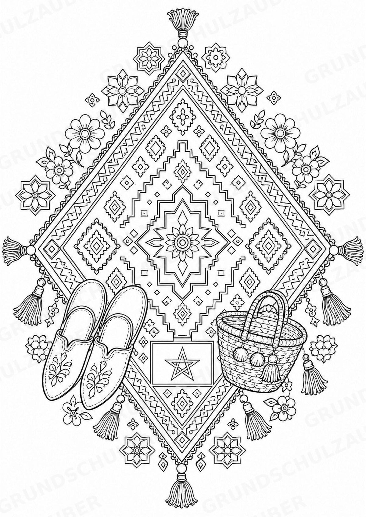 Marokko Mandalas Ausmalbilder – Länder und Kulturen – 15 Malvorlagen – Materialseite 13