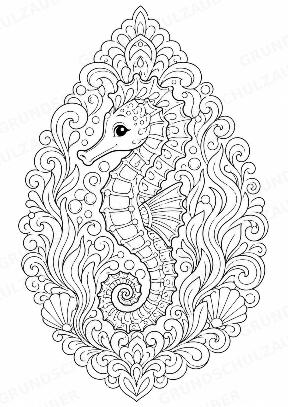 Meerestiere Mandalas Ausmalbilder – Tiere – 15 Malvorlagen – Materialseite 5