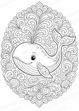 Meerestiere Mandalas Ausmalbilder – Tiere – 15 Malvorlagen – Materialseite 6
