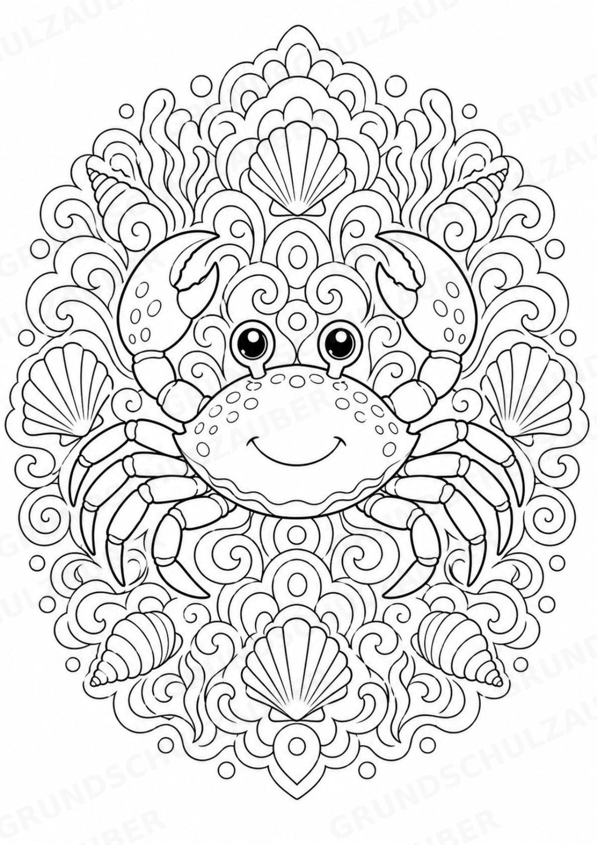 Meerestiere Mandalas Ausmalbilder – Tiere – 15 Malvorlagen – Materialseite 9