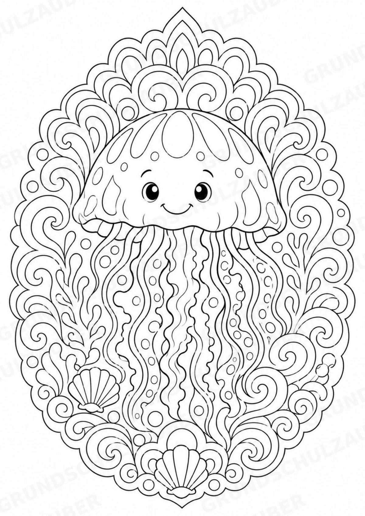 Meerestiere Mandalas Ausmalbilder – Tiere – 15 Malvorlagen – Materialseite 11
