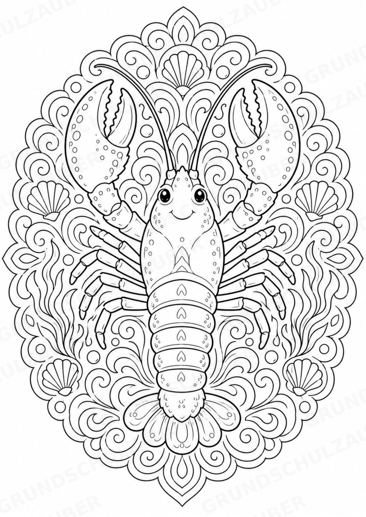 Meerestiere Mandalas Ausmalbilder – Tiere – 15 Malvorlagen – Materialseite 14