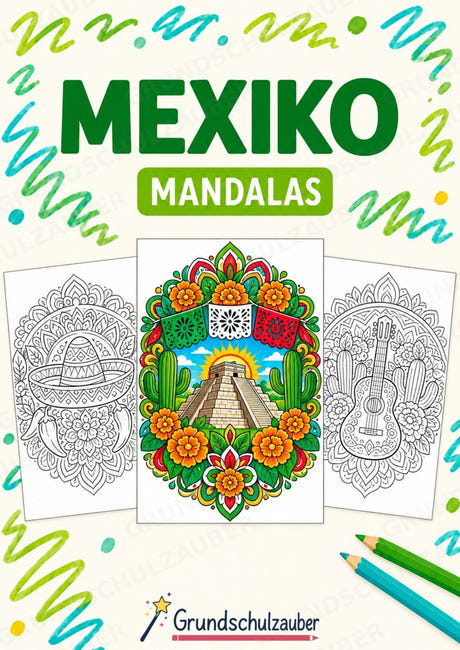 Mexiko Mandalas Ausmalbilder – Länder und Kulturen – 15 Malvorlagen – Cover