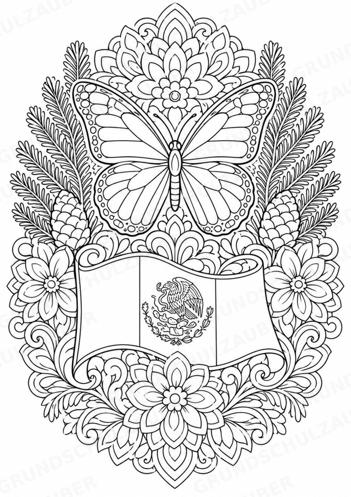 Mexiko Mandalas Ausmalbilder – Länder und Kulturen – 15 Malvorlagen – Materialseite 4