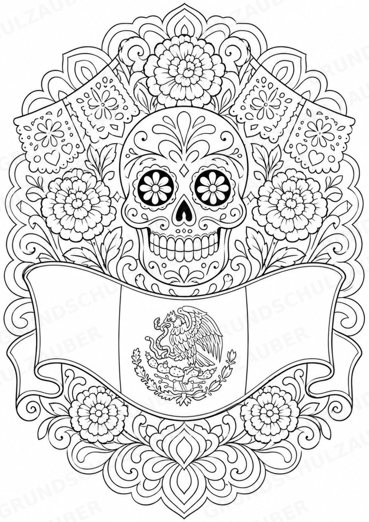 Mexiko Mandalas Ausmalbilder – Länder und Kulturen – 15 Malvorlagen – Materialseite 8