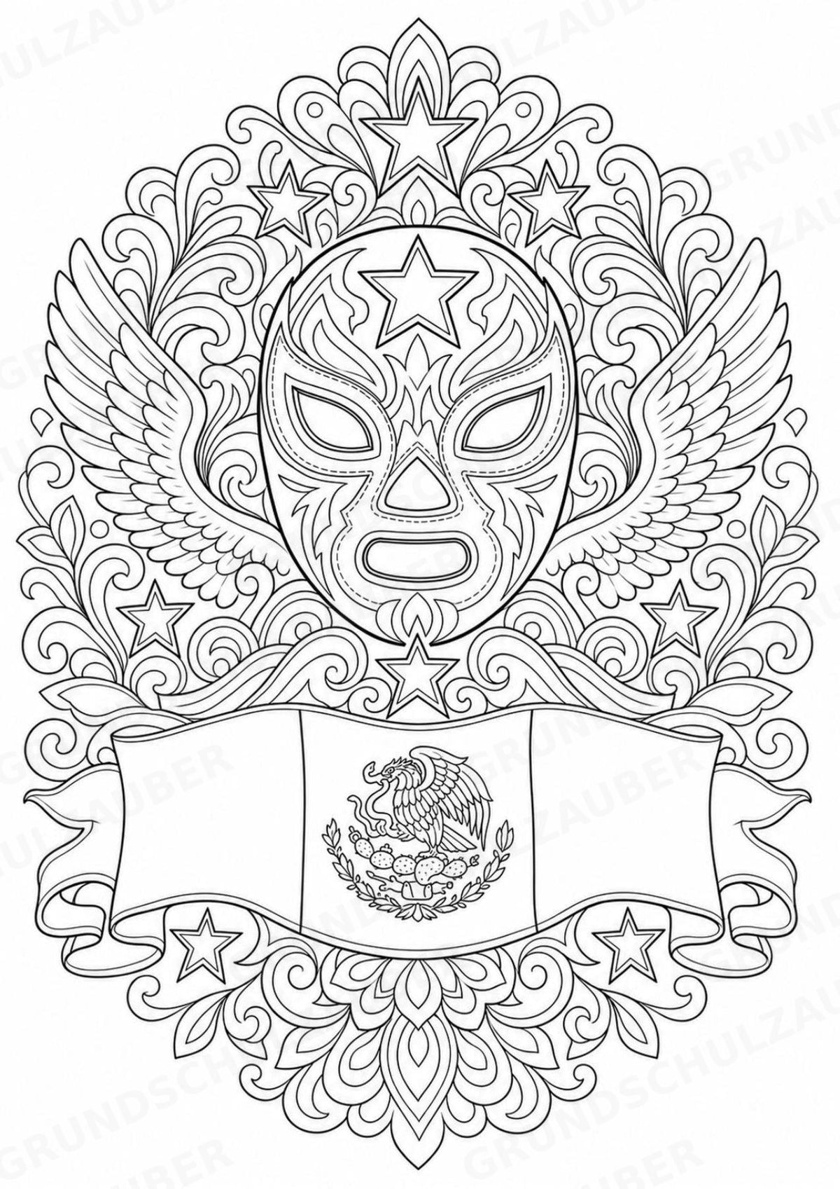 Mexiko Mandalas Ausmalbilder – Länder und Kulturen – 15 Malvorlagen – Materialseite 15