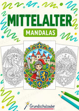 Mittelalter Mandalas Ausmalbilder – Geschichte und Kulturen – 15 Malvorlagen – Cover
