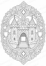 Mittelalter Mandalas Ausmalbilder – Geschichte und Kulturen – 15 Malvorlagen – Materialseite 3