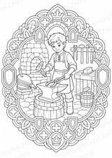 Mittelalter Mandalas Ausmalbilder – Geschichte und Kulturen – 15 Malvorlagen – Materialseite 5