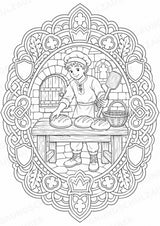 Mittelalter Mandalas Ausmalbilder – Geschichte und Kulturen – 15 Malvorlagen – Materialseite 6