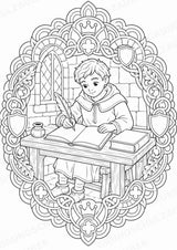 Mittelalter Mandalas Ausmalbilder – Geschichte und Kulturen – 15 Malvorlagen – Materialseite 7