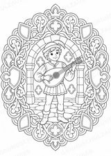 Mittelalter Mandalas Ausmalbilder – Geschichte und Kulturen – 15 Malvorlagen – Materialseite 8