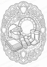 Mittelalter Mandalas Ausmalbilder – Geschichte und Kulturen – 15 Malvorlagen – Materialseite 14