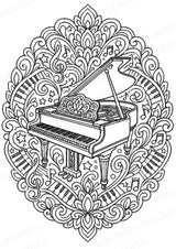 Musikinstrumente Mandalas Ausmalbilder – Musikinstrumente – 15 Malvorlagen – Materialseite 2