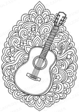 Musikinstrumente Mandalas Ausmalbilder – Musikinstrumente – 15 Malvorlagen – Materialseite 3