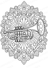 Musikinstrumente Mandalas Ausmalbilder – Musikinstrumente – 15 Malvorlagen – Materialseite 5