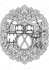 Musikinstrumente Mandalas Ausmalbilder – Musikinstrumente – 15 Malvorlagen – Materialseite 6