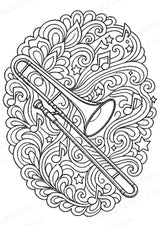 Musikinstrumente Mandalas Ausmalbilder – Musikinstrumente – 15 Malvorlagen – Materialseite 8