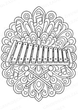 Musikinstrumente Mandalas Ausmalbilder – Musikinstrumente – 15 Malvorlagen – Materialseite 13