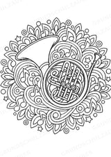 Musikinstrumente Mandalas Ausmalbilder – Musikinstrumente – 15 Malvorlagen – Materialseite 14