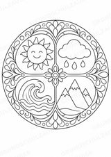 Natur Mandalas Ausmalbilder – Natur und Pflanzen – 15 Malvorlagen – Materialseite 16