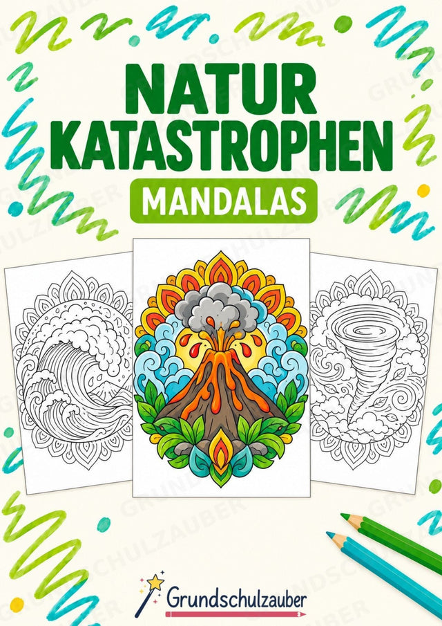 Naturkatastrophen Mandalas Ausmalbilder – Allgemeine Themen – 15 Malvorlagen – Cover