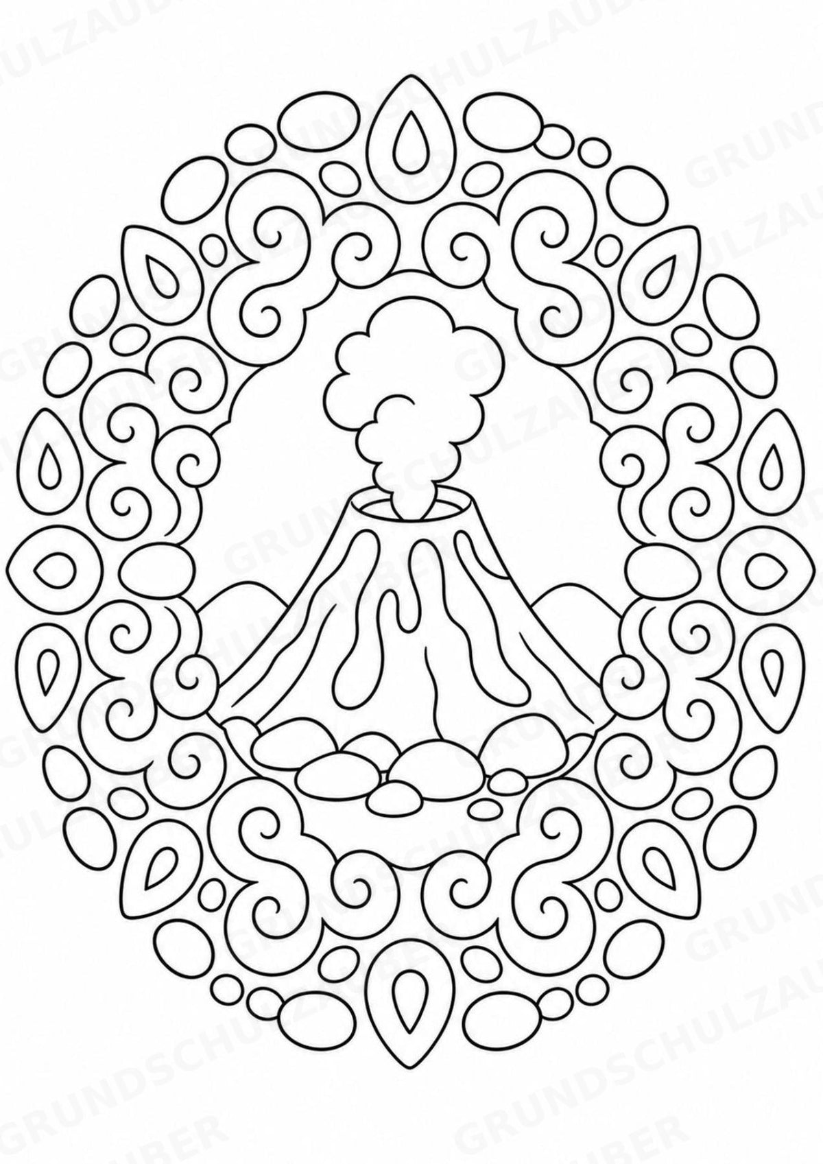 Naturkatastrophen Mandalas Ausmalbilder – Allgemeine Themen – 15 Malvorlagen – Materialseite 2