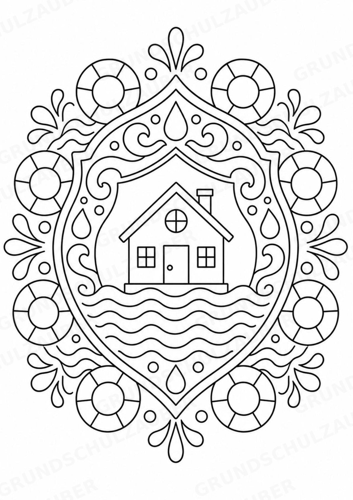 Naturkatastrophen Mandalas Ausmalbilder – Allgemeine Themen – 15 Malvorlagen – Materialseite 6