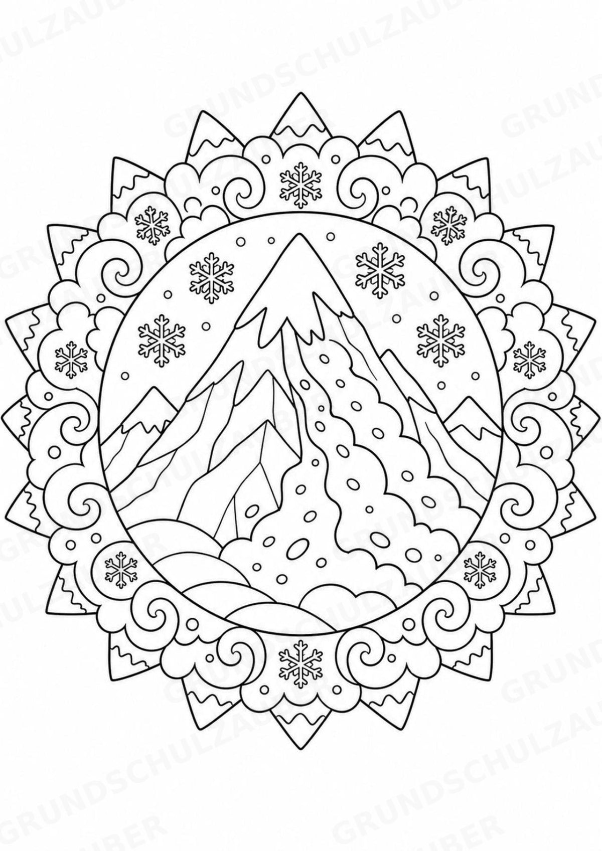 Naturkatastrophen Mandalas Ausmalbilder – Allgemeine Themen – 15 Malvorlagen – Materialseite 8