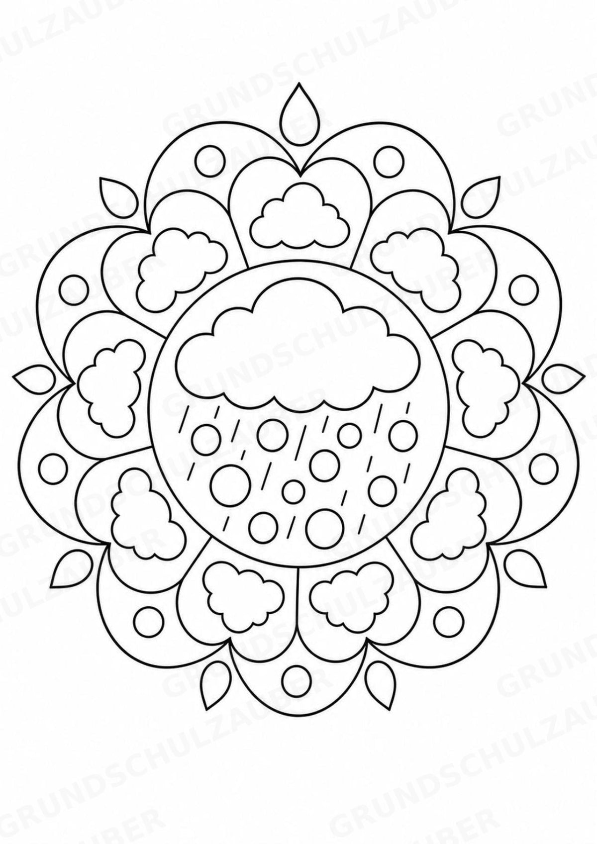 Naturkatastrophen Mandalas Ausmalbilder – Allgemeine Themen – 15 Malvorlagen – Materialseite 12