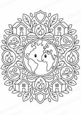 Naturkatastrophen Mandalas Ausmalbilder – Allgemeine Themen – 15 Malvorlagen – Materialseite 16