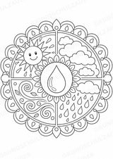 Naturphänomene Mandalas Ausmalbilder – Allgemeine Themen – 15 Malvorlagen – Materialseite 16