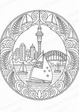 Neuseeland Mandalas Ausmalbilder – Länder und Kulturen – 15 Malvorlagen – Materialseite 14