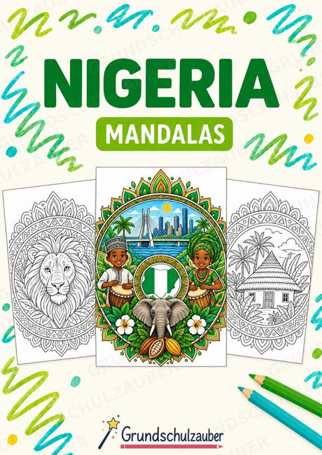 Nigeria Mandalas Ausmalbilder – Länder und Kulturen – 15 Malvorlagen – Cover