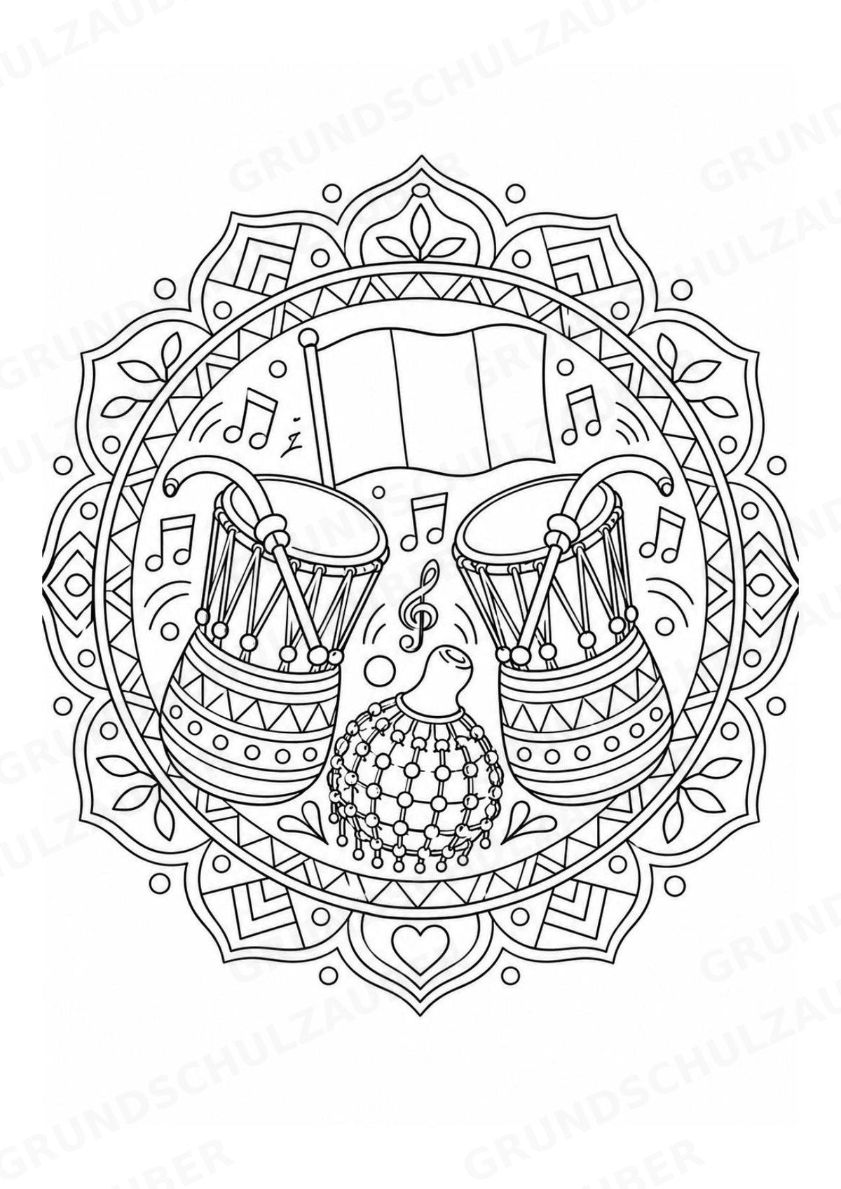 Nigeria Mandalas Ausmalbilder – Länder und Kulturen – 15 Malvorlagen – Materialseite 4