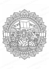 Nigeria Mandalas Ausmalbilder – Länder und Kulturen – 15 Malvorlagen – Materialseite 5
